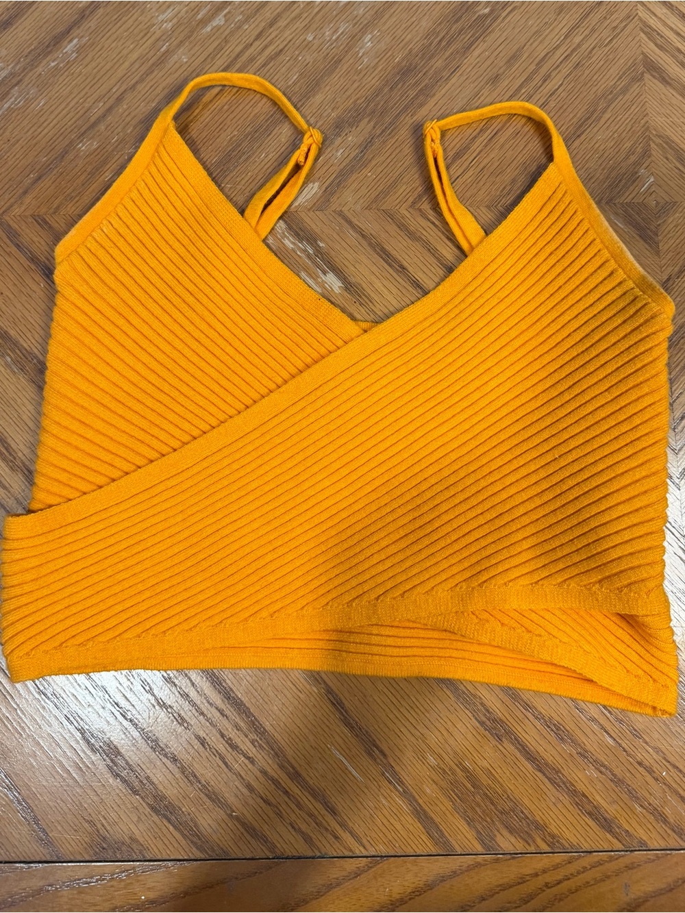 aerie Ribbed Wrap Crop Cami - Bright Orange